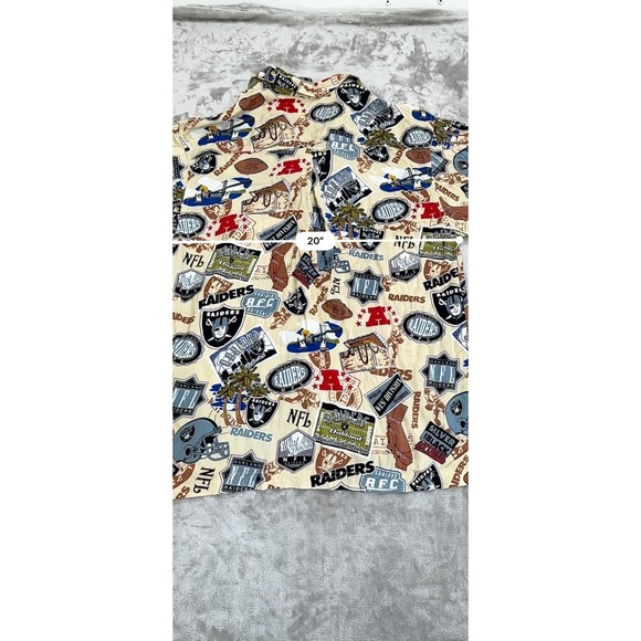 Raiders Oakland Shirt Men's Size Medium Vintage Hawaiian Style Button Up‎ EUC - Picture 5 of 7